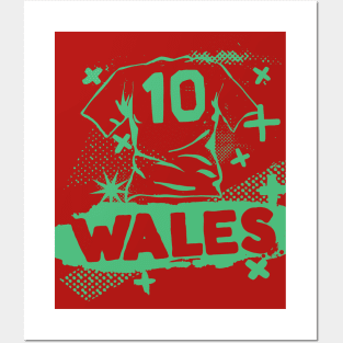 Retro Welsh Football // Vintage Grunge Wales Soccer Posters and Art